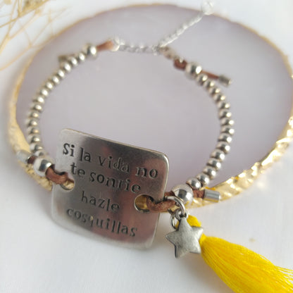 Pulsera Frases Si la Vida No Te Sonríe...