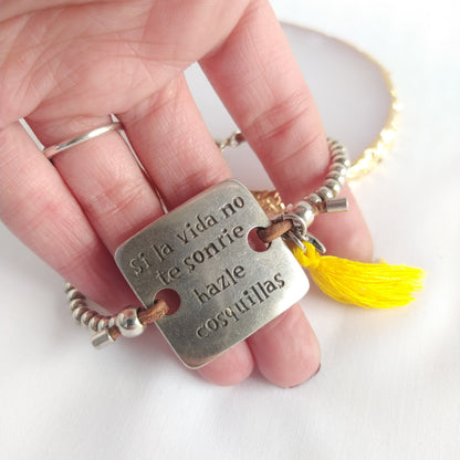 Pulsera Frases Si la Vida No Te Sonríe...