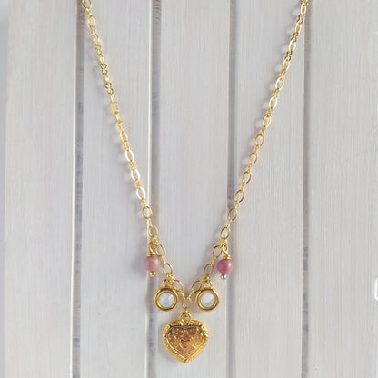 Collar Luana Rodocrosita y Cristal