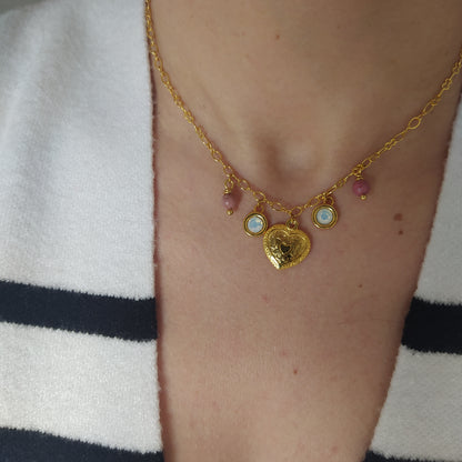 Collar Luana Rodocrosita y Cristal