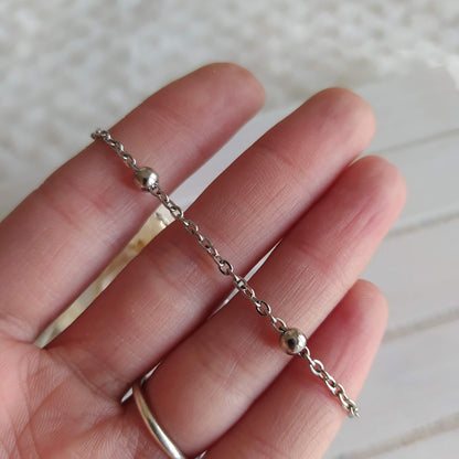Pulsera Bolitas ·4· Plateado Acero
