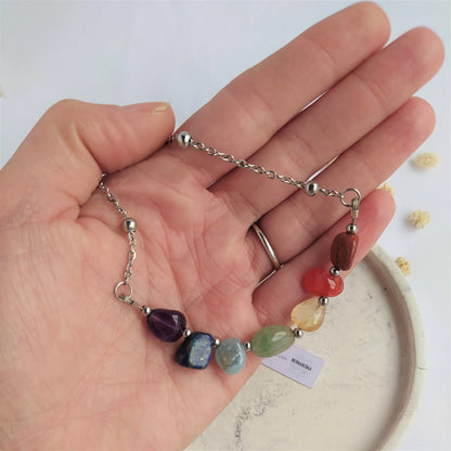Collar 7 Chakras Plateado