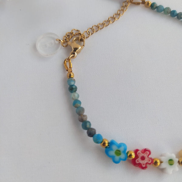 Pulsera Isla con Perlas de Agua Dulce y Piedras Semipreciosas